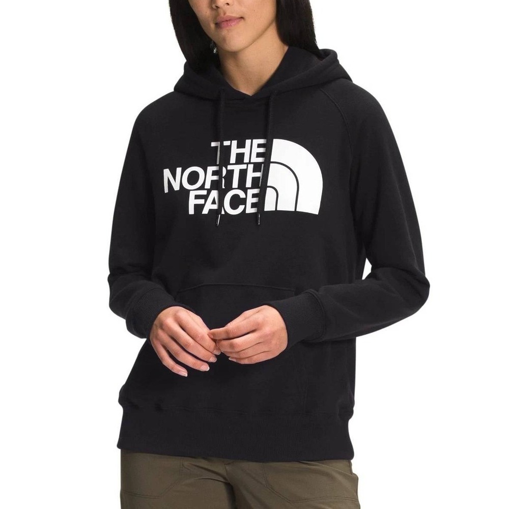 The North Face Women's S Black Half Dome Logo Hoodie Cotton Blend Pullover